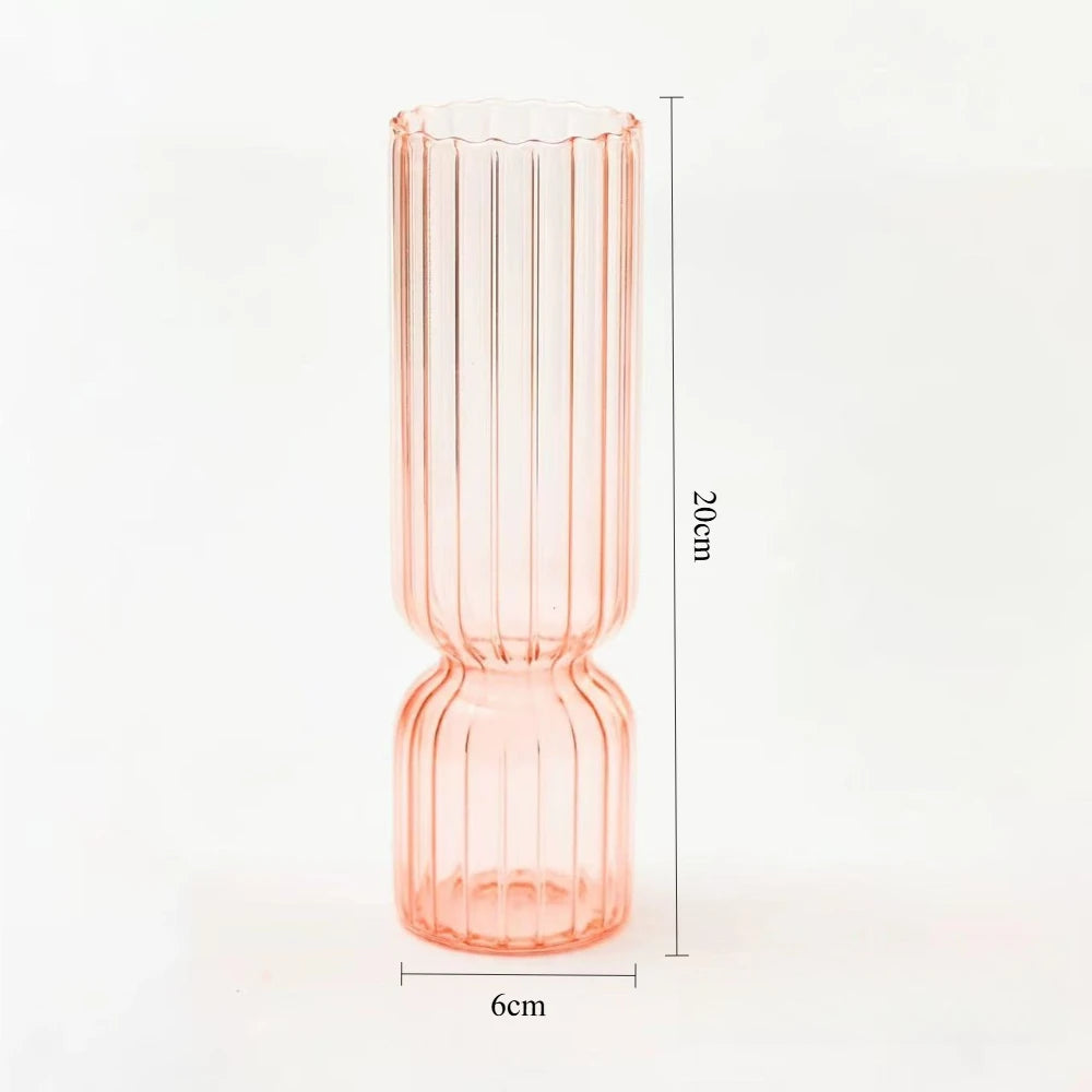 Nordic Striped Retro Glass Vase