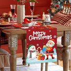 Christmas Runner for Table, Merry Christmas Decorations Table Runners with Santa Claus Snowman, Christmas Table Runner for Xmas Kitchen Dining Table Decoration for Coffee Table Banquet Decor