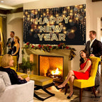 , Xtralarge Happy New Year Banner - 72 X 44 Inch | Happy New Year Backdrop for New Years Decorations 2027| NYE Eve Banner for NYE Decorations 2027| New Years Eve Party Supplies 2027