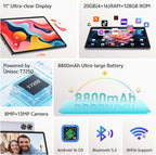 Tablet 11 Inch, Android 16 Tablet with Keyboard, Mouse & Stylus, Gray