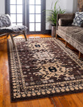 Taftan Collection Border Geometric Tribal Inspired Design Area Rug (2' 2 X 3' 0 Rectangular, Brown/Tan)