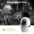2-Way Video Call Network Camera PTZ WIFI Security Cam AI Smart Camera for Home Night Vision Wireless Indoor Camera