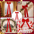 Extra Large Christmas Tree Topper Bow, 118X28 Giant Bow for Christmas Tree