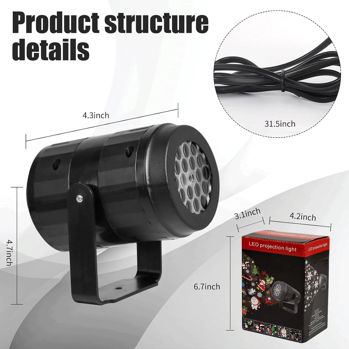 Christmas Projector Lights Outdoor/Indoor, Led Lights Projector Waterproof for Christmas Decorations, Holiday Projector for Xmas