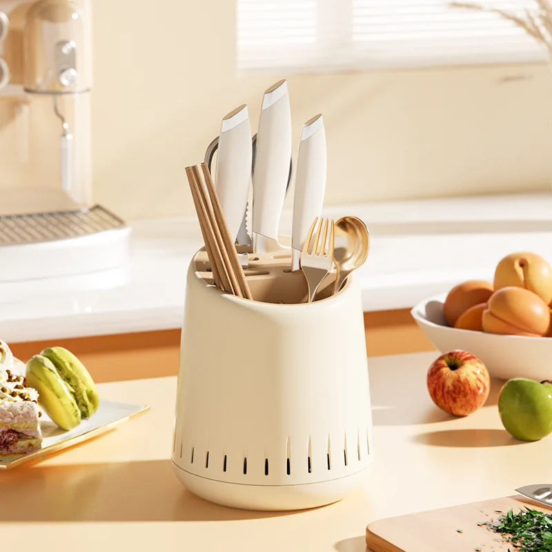 Cream Kitchen Utensil Organizer