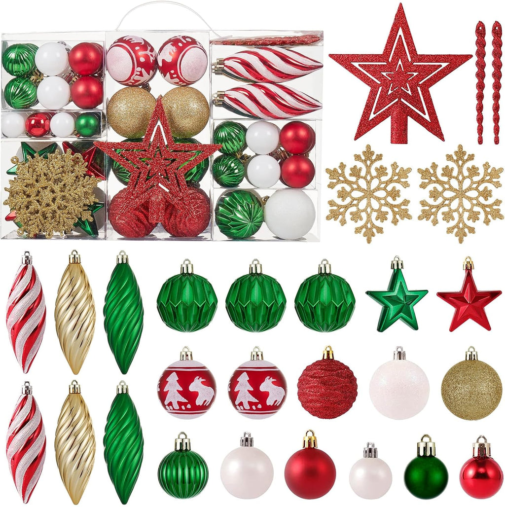 100 Count Shatterproof Christmas Ball Ornaments Set