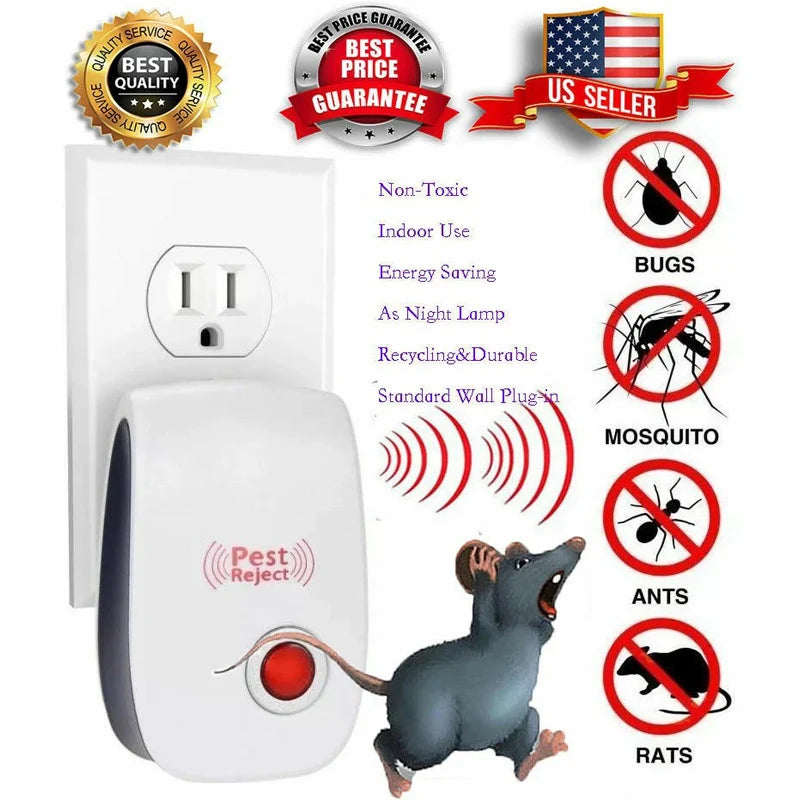 6Pcs Ultrasonic Pest Repeller, Pest Control Plug in Indoor Pests for Mosquito, Insects,Cockroaches, Rats, Bug, Spider