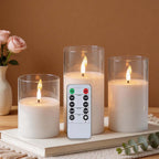 3D Wick Flameless Acrylic Candles with Remote Timer
