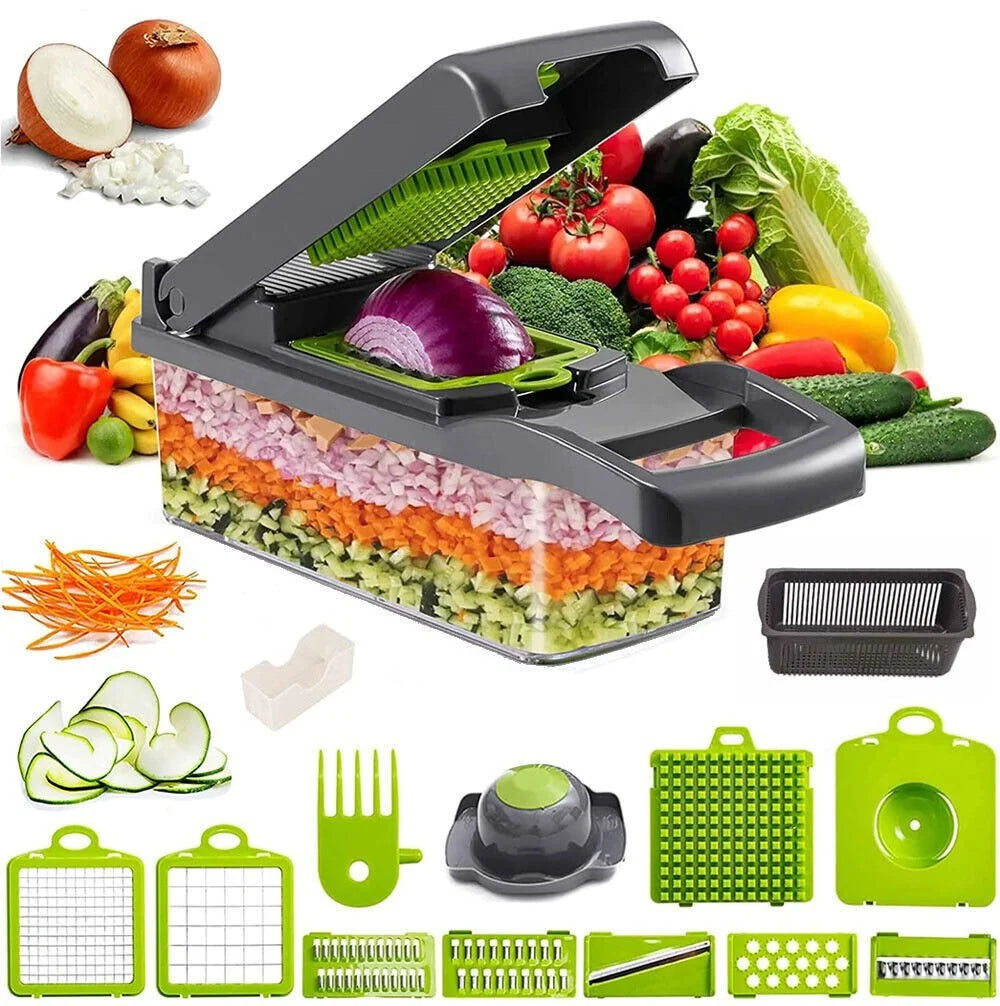 15 in 1 Vegetable Chopper Fruit Cutter Food Onion Veggie Dicer Slicer Peeler Kitchen