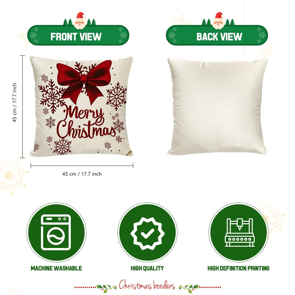 Christmas Pillow Covers 18X18 Inch Set of 4 Farmhouse Christmas Pillow Covers Christmas Pillow Cases for Sofa Couch Christmas Decorations Throw Pillow Covers