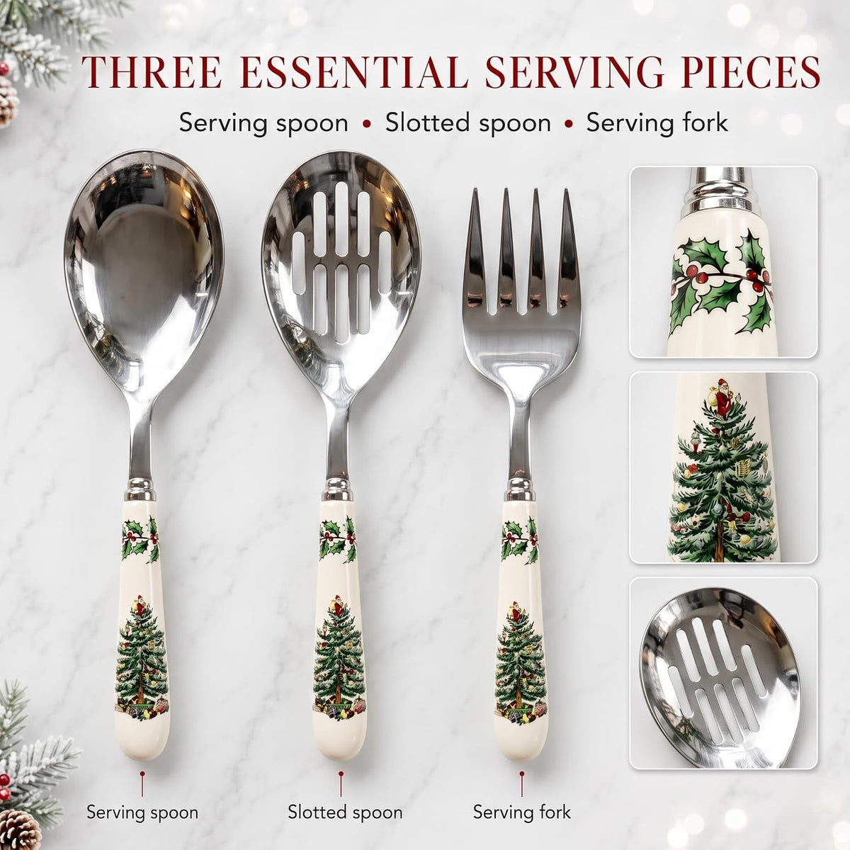 – Christmas Tree –  Christmas Tree 3-Piece Cutlery Set, Set of 3