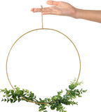 12 Pack Metal Floral Hoop Centerpiece with Stand, 12 Inch Large Metal Hoop for Crafts, Wreath Macrame Gold Hoop Rings for DIY Wedding Decor Dream Catcher