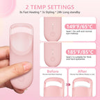 Heated Eyelash Curler, Electric Eyelash Curler with 2-Temp Modes & Type-C Charging, 8S Fast Heat 3S Style 24H Lift for Long-Lasting Natural Effortless Curls, Mini Heated Lash Curler for Women(Pink)