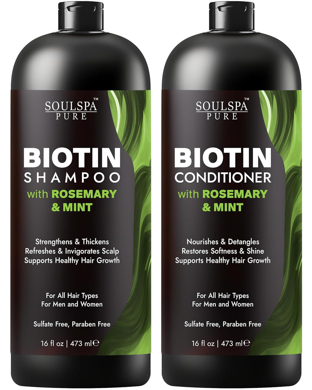 Biotin Rosemary Shampoo and Conditioner Set for Hair Growth -16 Fl Oz Each