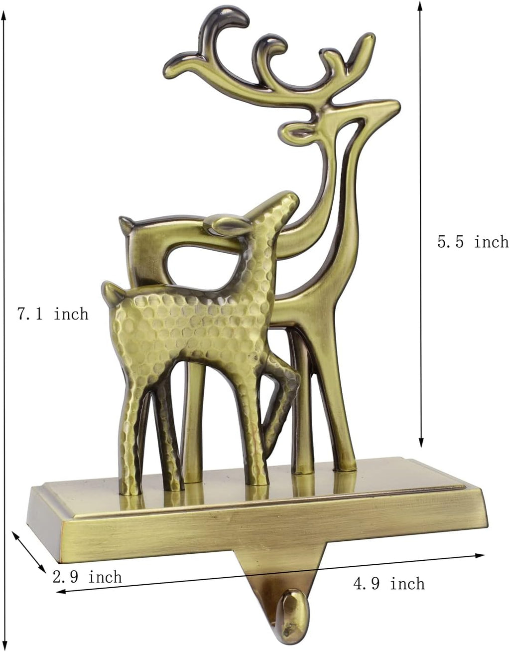 Christmas Stocking Holders for Mantle Set of 2 Christmas Stocking Hangers for Fireplace Anti-Slip Mantel Hanger Hooks for Stocking Hanging Ornament Firepiece Xmas Decor (Tree and Reindeer)