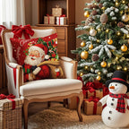 Christmas Pillow Covers 18X18 Inch Set of 4, Christmas Decorations Cushion Covers, Xmas Pillow Covers, Pillowcases Throw Pillow Covers for Sofa Couch Home Decor