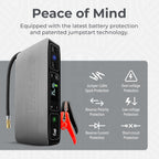 Bolt Air 58830 Portable Car Battery Jump Starter | 100 PSI Air Compressor, 58.8Wh USB Power Bank, Emergency Floodlight & Charger, Jumps Cars Suvs & Trucks, Inflates Tires, TSA Approved — Gray
