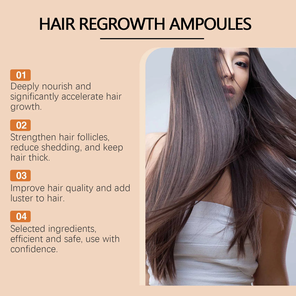 Hair Growth Ampoules Regrowth anti Hair Loss Repair Split End Dry Damaged Hair Essential Oil Nourishing Scalp Portable Hair Care