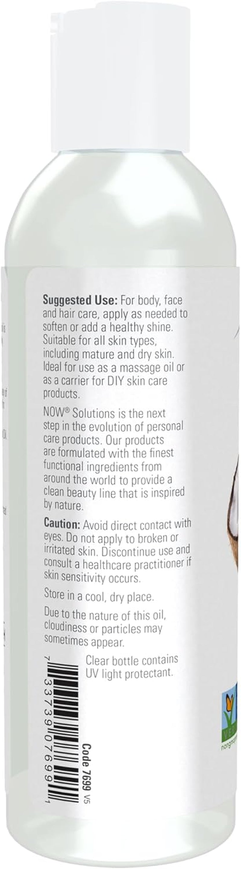 Solutions, Liquid Coconut Oil, Light and Nourishing, Promotes Healthy-Looking Skin and Hair, 4-Ounce