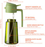 - 16Oz/470Ml Olive Oil Dispenser for Kitchen with Stickers - 2 in 1 Olive Oil Sprayer for Cooking, Air Fryer, and Salad, Black&Green (Light-Proof Kitchen Gadget)