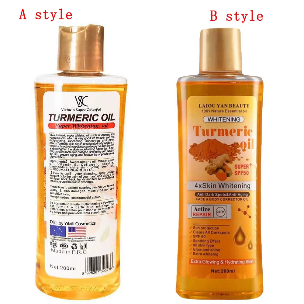 Turmeric Essential Oil Facial Body Massage Oil Moisturizing Diffuser Aromatherapy Brightening Smoothing Body Face Skin Care 200M