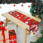Christmas Runner for Table, Merry Christmas Decorations Table Runners with Santa Claus Snowman, Christmas Table Runner for Xmas Kitchen Dining Table Decoration for Coffee Table Banquet Decor