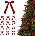24pc Red Velvet Bows for Christmas Tree Decor