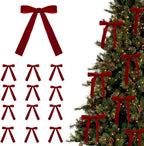 24pc Red Velvet Bows for Christmas Tree Decor