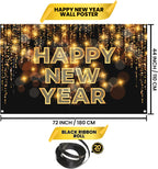 , Xtralarge Happy New Year Banner - 72 X 44 Inch | Happy New Year Backdrop for New Years Decorations 2027| NYE Eve Banner for NYE Decorations 2027| New Years Eve Party Supplies 2027
