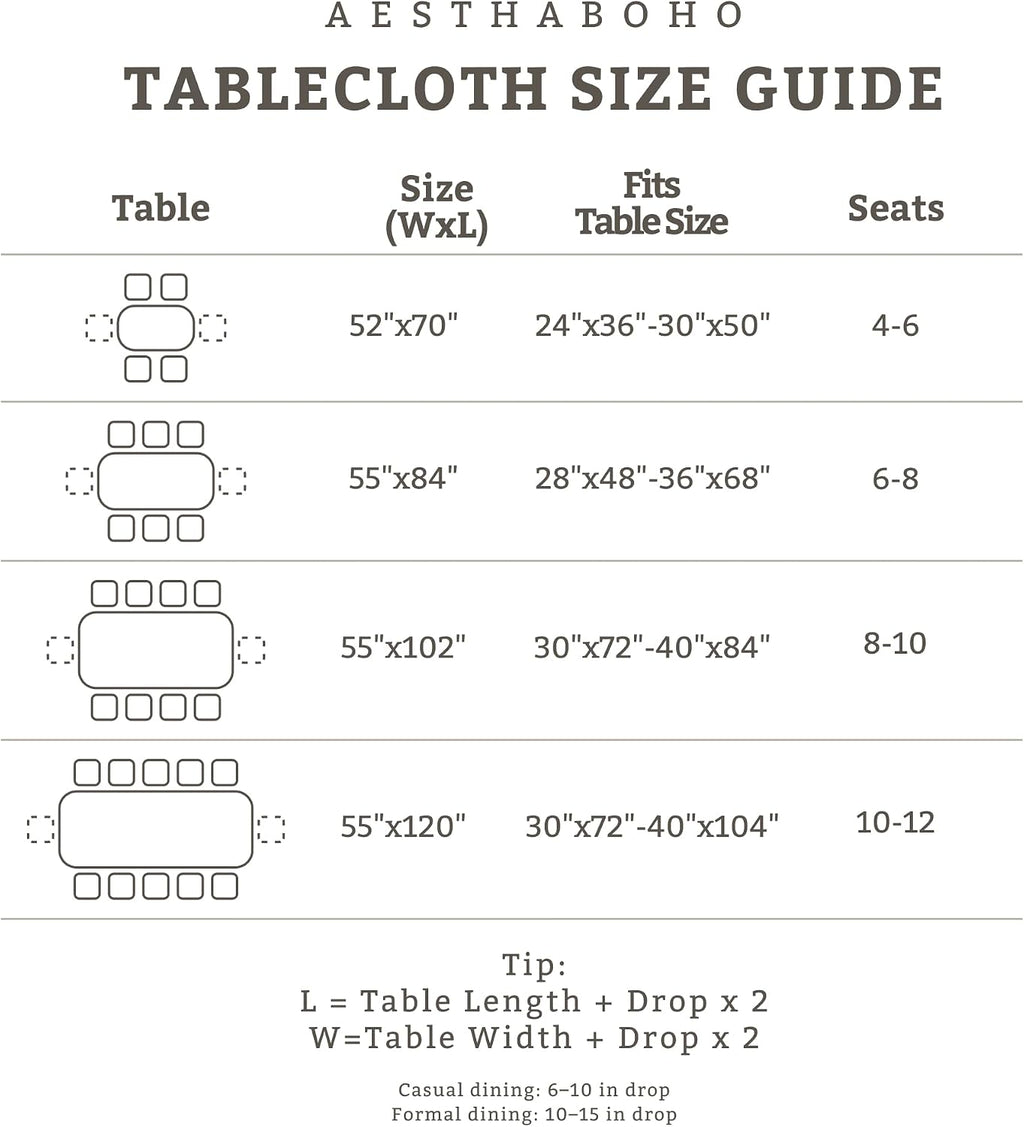Beige Rectangle Tablecloth Scalloped Cutouts Waterproof Table Cover 55X84