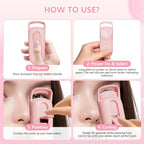 Heated Eyelash Curler, Electric Eyelash Curler with 2-Temp Modes & Type-C Charging, 8S Fast Heat 3S Style 24H Lift for Long-Lasting Natural Effortless Curls, Mini Heated Lash Curler for Women(Pink)