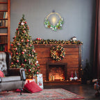 2Pack Christmas Wreaths for Front Door with Lights & Flickering LED Taper Candles & Remote, 16'' Windows Wreaths, Fireplace Christmas Decorations - Silver