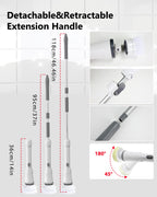 Electric Spin Scrubber,Long Cordless Cleaning Brush,Rotatable Shower Scrubber with 8 Replaceable Heads,Adjustable Detachable Handle Bathroom Scrubber for Bathtub,Tile,Floor and Car Cleaning