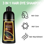 Hair Dye Shampoo for Women & Men, 3 in 1 Instant Hair Color Shampoo for 100% Gray Hair Coverage, Magic Coloring Shampoo, Beard & Root Touch Up, Easy At-Home DIY Salon, Plant Based (Blonde Brown)
