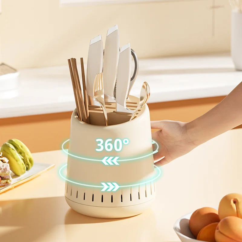 Cream Kitchen Utensil Organizer