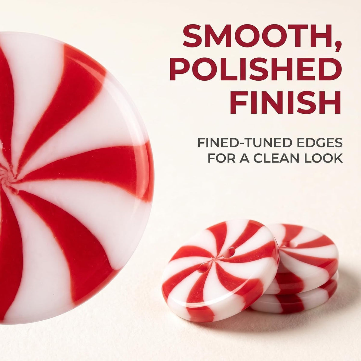 50 Pcs Red White Resin Christmas Xmas Sewing Buttons round Sewing Buttons Craft Decorative for Clothing, Fasteners, Buttons, Decorations