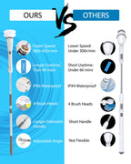 Electric Spin Scrubber,Long Cordless Cleaning Brush,Rotatable Shower Scrubber with 8 Replaceable Heads,Adjustable Detachable Handle Bathroom Scrubber for Bathtub,Tile,Floor and Car Cleaning