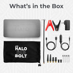 Bolt Air 58830 Portable Car Battery Jump Starter | 100 PSI Air Compressor, 58.8Wh USB Power Bank, Emergency Floodlight & Charger, Jumps Cars Suvs & Trucks, Inflates Tires, TSA Approved — Gray