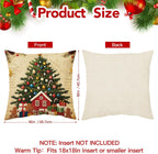 Christmas Pillow Covers 18X18 Inch Set of 4, Christmas Decorations Cushion Covers, Xmas Pillow Covers, Pillowcases Throw Pillow Covers for Sofa Couch Home Decor