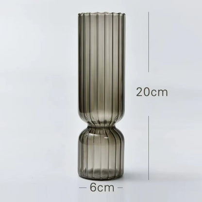 Nordic Striped Retro Glass Vase