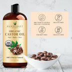 Castor Oil Pack Wrap | Organic Castor Oil 16 Oz | Reusable Wraps | Durable Comfortable Pack Wraps | Adjustable Elastic Straps | Neck and Stomach