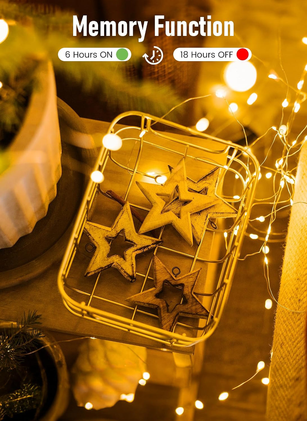 Fairy Lights Battery Operated with Remote, 66FT 200LED String Light