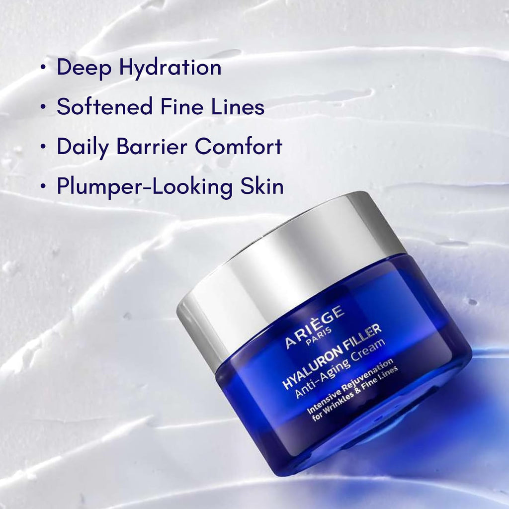 ARIEGE PARIS anti Aging Cream with Hyaluronic Acid - anti Wrinkle Cream & Face Moisturizer for Wrinkles - Neck Firming Cream & Fine Line Cream - Hydrating Face Cream, Made in France