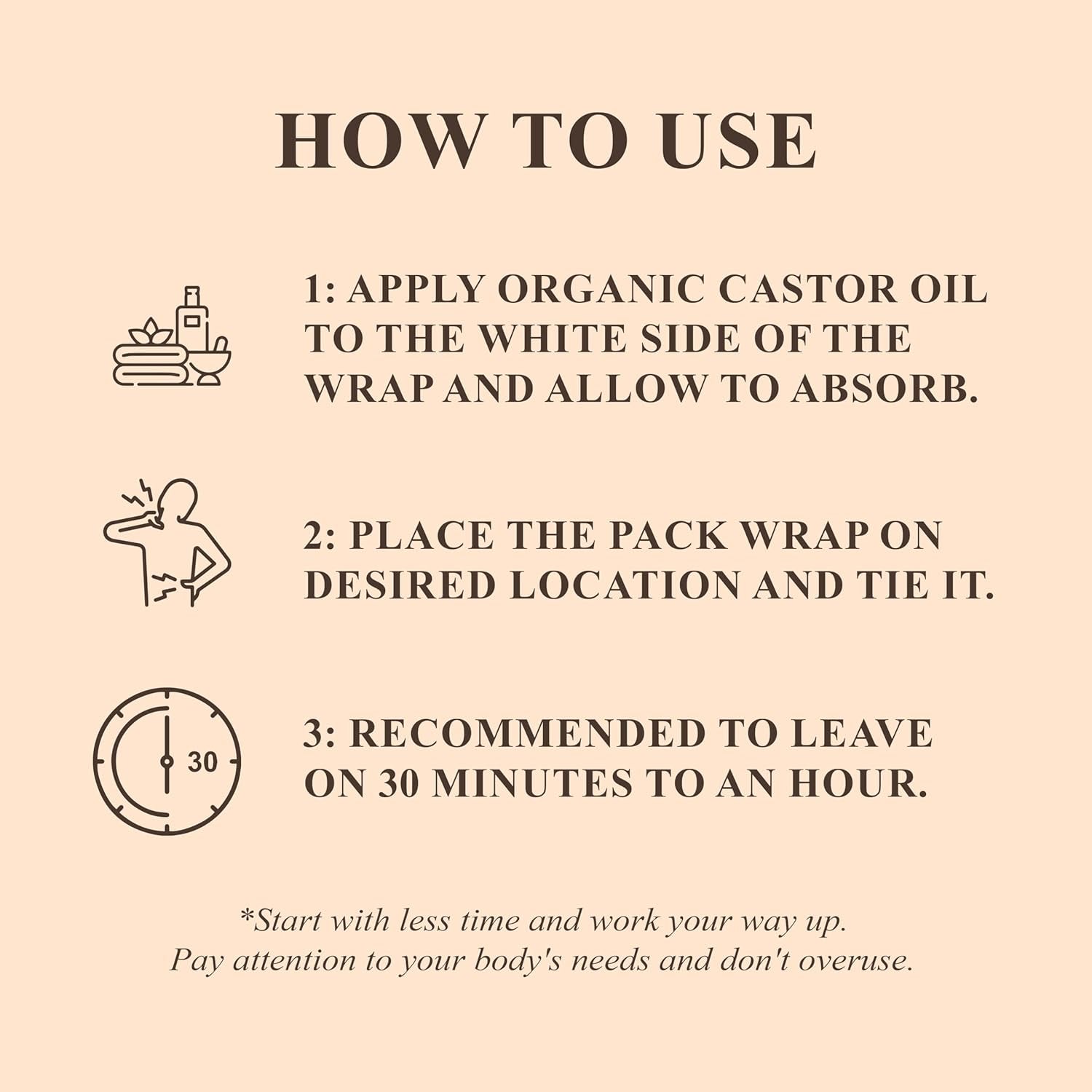 Castor Oil Pack Wrap | Organic Castor Oil 16 Oz | Reusable Wraps | Durable Comfortable Pack Wraps | Adjustable Elastic Straps | Neck and Stomach