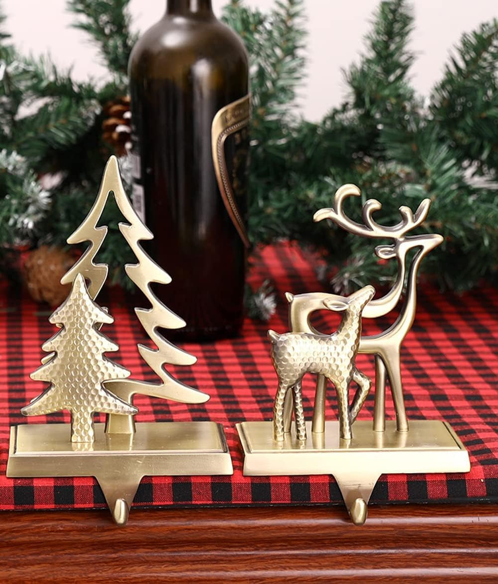 Set of 2 Christmas Hangers for Fireplace Anti-Slip Mantel Hooks