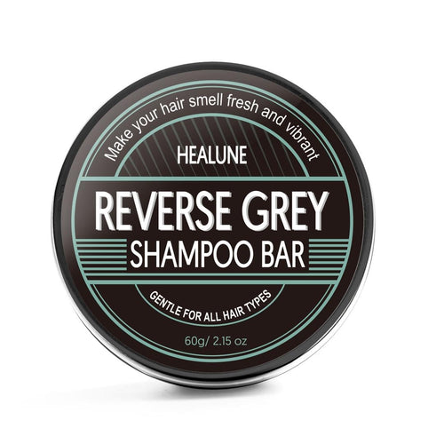 Reverse Grey Hair Shampoo Bar - Gray Hair Coverage, Hair Darkening Compressed Shampoo Bar, White Hair Coverage, Restore Shiny Hair, 2.15 Oz