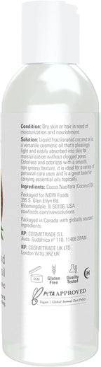 Solutions, Liquid Coconut Oil, Light and Nourishing, Promotes Healthy-Looking Skin and Hair, 4-Ounce