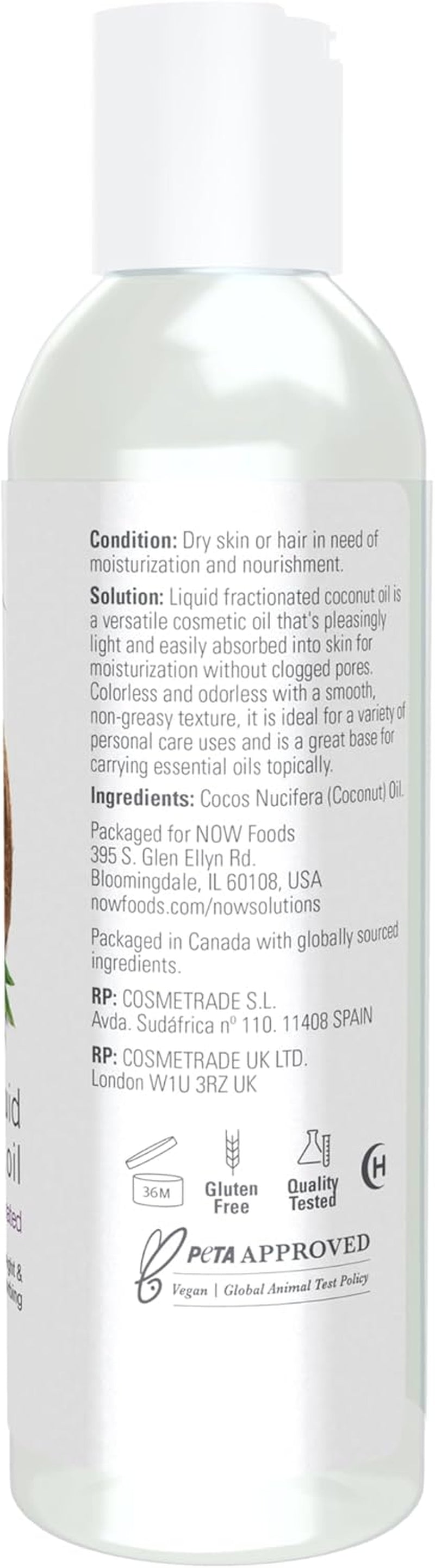 Solutions, Liquid Coconut Oil, Light and Nourishing, Promotes Healthy-Looking Skin and Hair, 4-Ounce