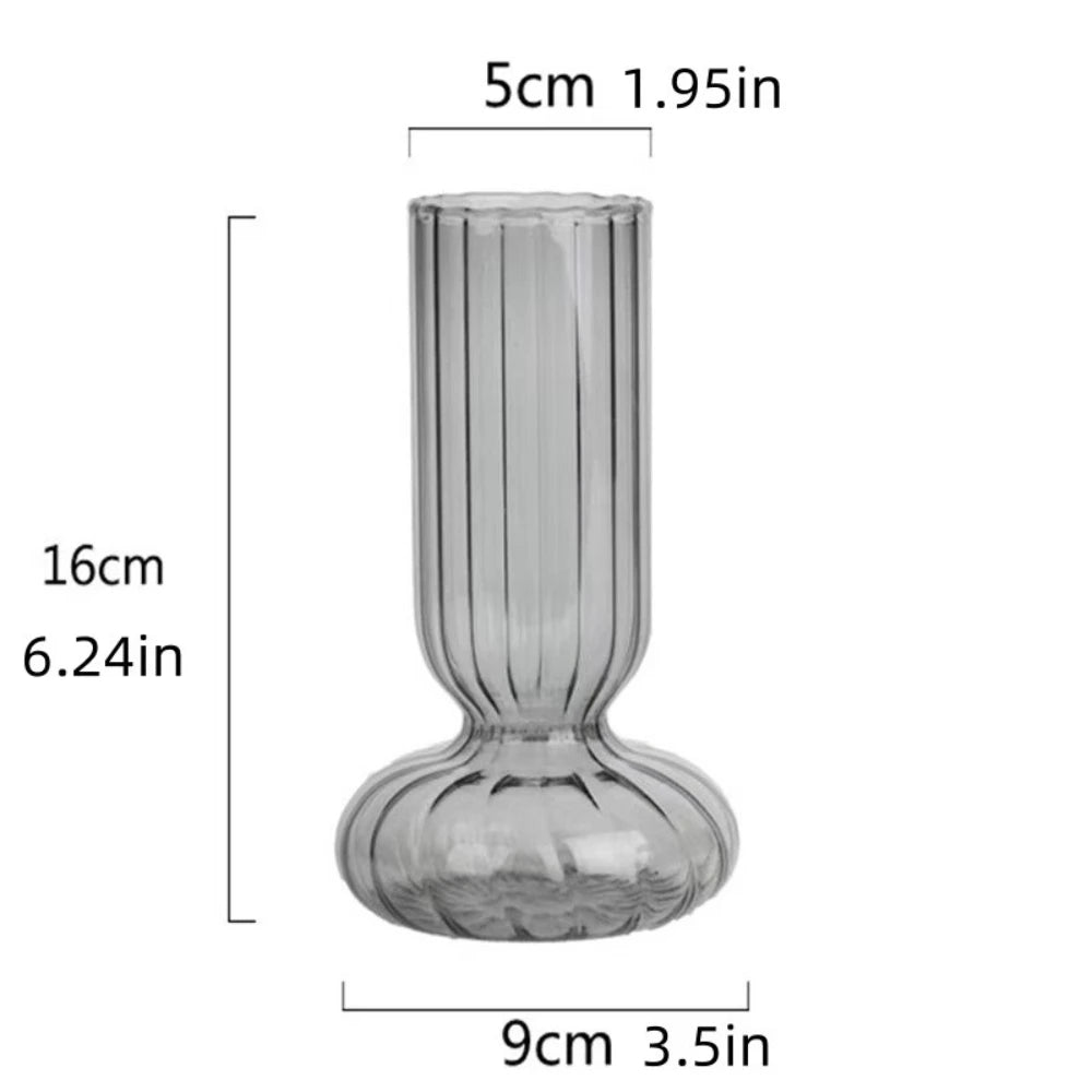 Nordic Striped Retro Glass Vase