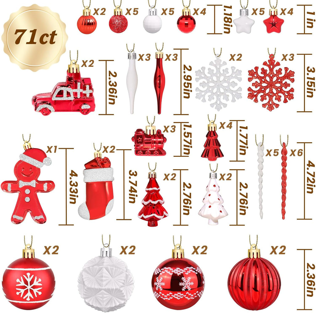 Christmas Ornaments 71 Count, Christmas Balls